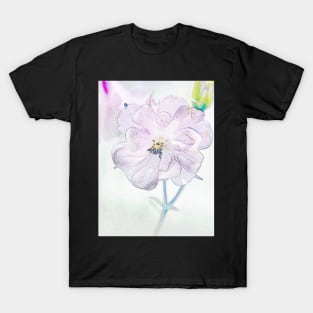 Pink Pencil Columbine Flower T-Shirt